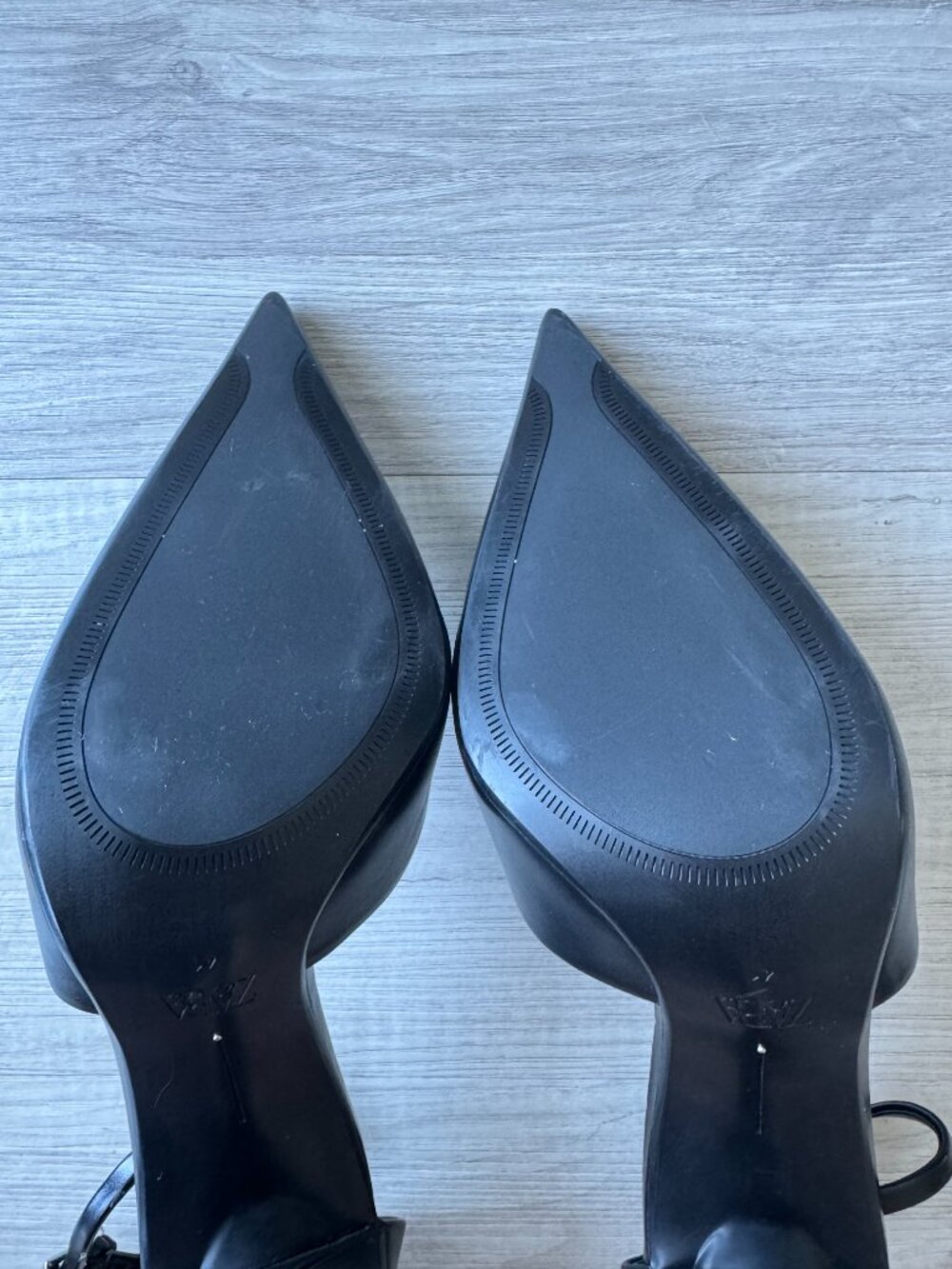 ZARA Black Slingback Ankle Strap Heels Pointed Toe Stiletto NWOT EU 41 / US 10 - Picture 8 of 11